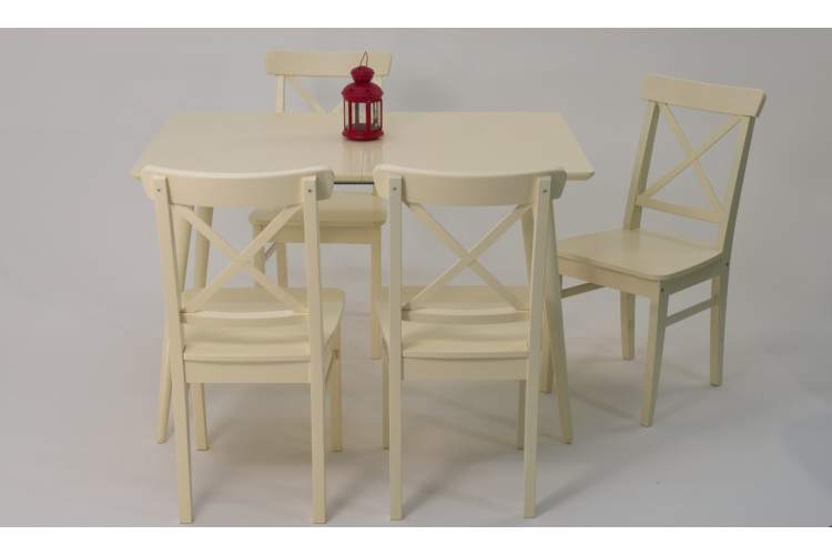 Стол Монте 120 слоновая кость со стульями Ингольф слоновая кость-1