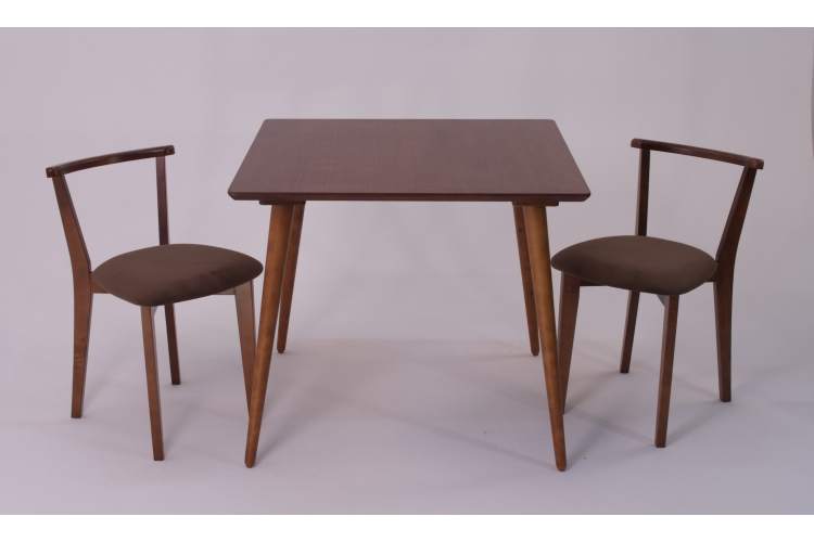 Стол Монте М 100 орех со стульями Франк орех велюр коричневый-1