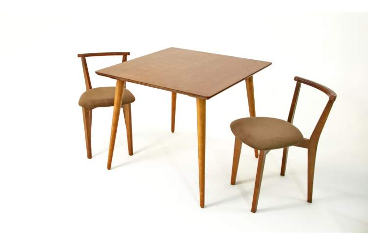 Стол Монте М 100 орех со стульями Франк орех велюр коричневый