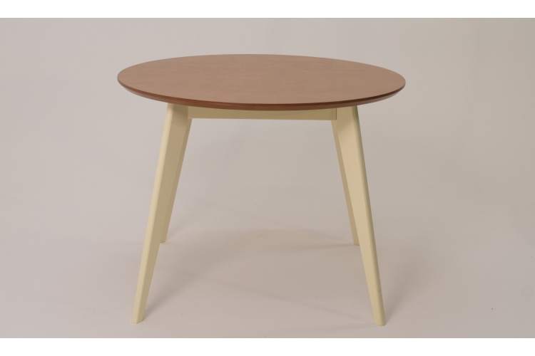 Стол Сканди К 100 слоновая кость/натур со стульями Франк слоновая кость велюр бежевый-4