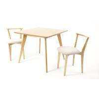 Стол Сканди М 100 натур со стульями Франк натур велюр бежевый