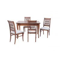 Обеденная группа Моцарт 120 со стульями Рич/ серый, Орех