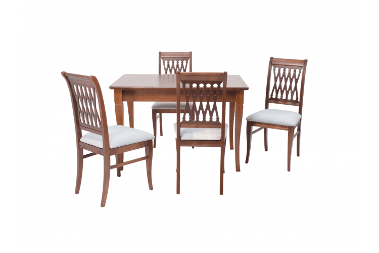 Обеденная группа Моцарт 120 со стульями Рич/ серый, Орех