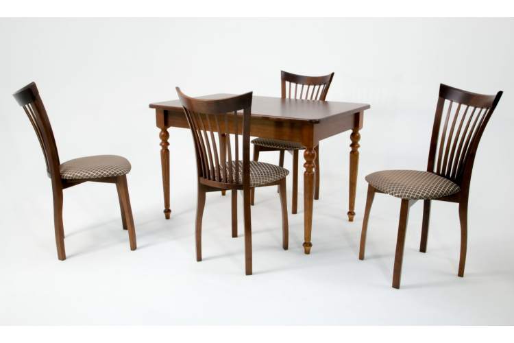 Обеденная группа Вивальди 120 со стульями Миранда орех/ ромб коричневый-1