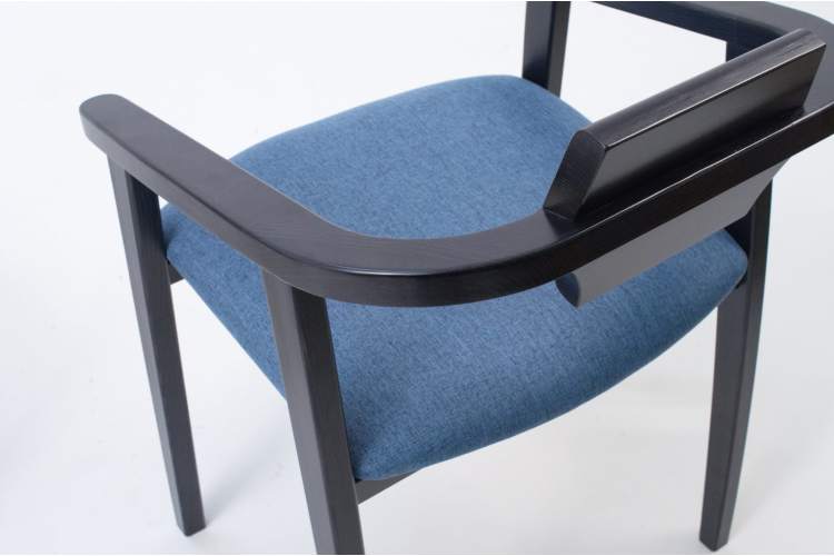 Стул-кресло Челси ПМ чёрный/синий-5