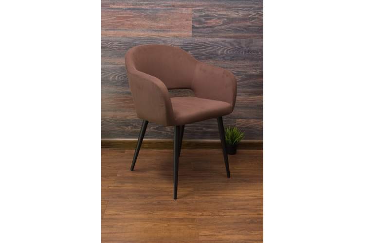 Стол Монте К 90 орех с креслами Пичч велюр коричневый-7