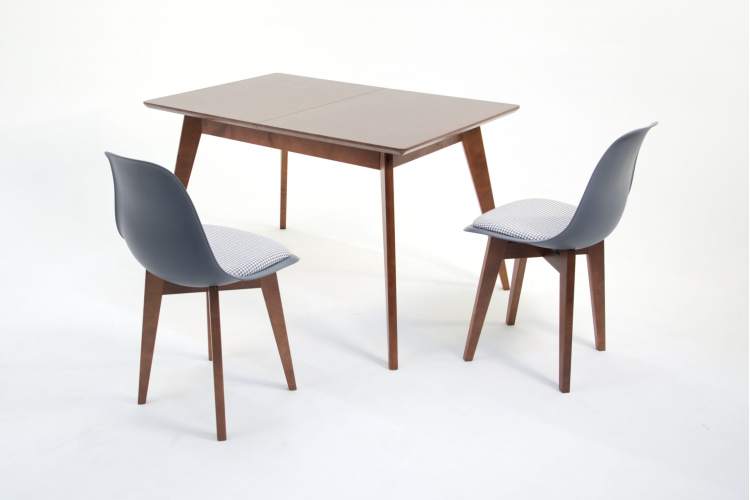 Стол Сканди 120 орех со стульями Сашш орех серый ГЛ-5