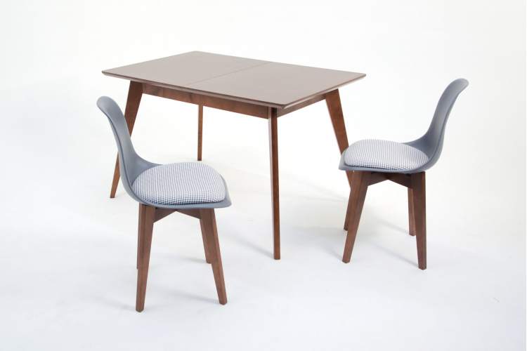 Стол Сканди 120 орех со стульями Сашш орех серый ГЛ-4