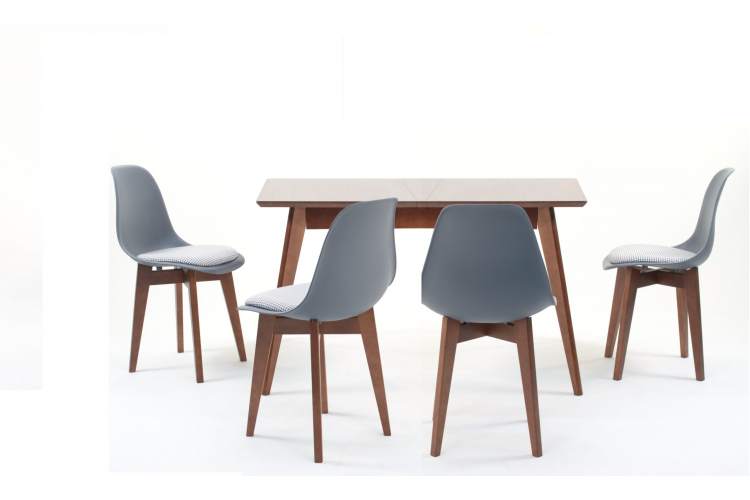Стол Сканди 120 орех со стульями Сашш орех серый ГЛ