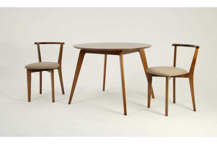 Стол Arki К 100 орех со стульями Франк ПМ орех/бежевая рогожка