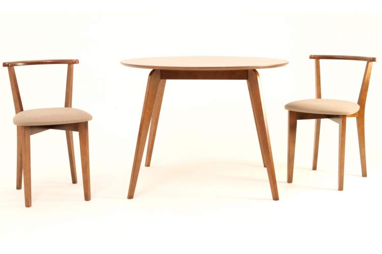 Стол Arki К 100 орех со стульями Франк ПМ орех/бежевая рогожка-2