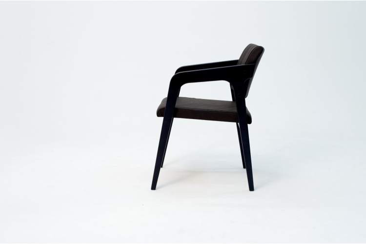 Стул-кресло Шадди чёрный/темно-коричневый нубук-2