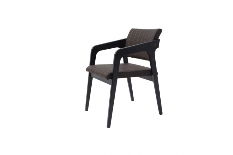 Стул-кресло Шадди чёрный/темно-коричневый нубук