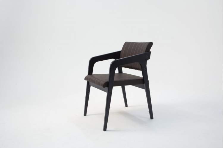 Стул-кресло Шадди чёрный/темно-коричневый нубук-3