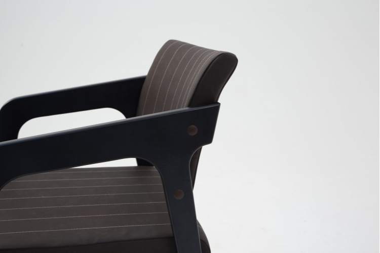 Стул-кресло Шадди чёрный/темно-коричневый нубук-5