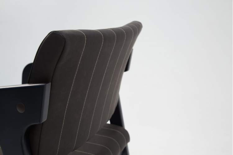 Стул-кресло Шадди чёрный/темно-коричневый нубук-6