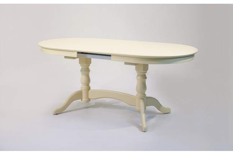 Обеденная группа стол Бизе со стульями Ингольф,слоновая кость, рогожка серый-3