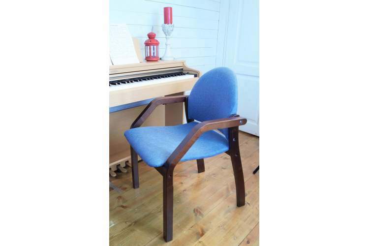 Стул-кресло Джуно 2.0, Темныйорех/ Синий-10