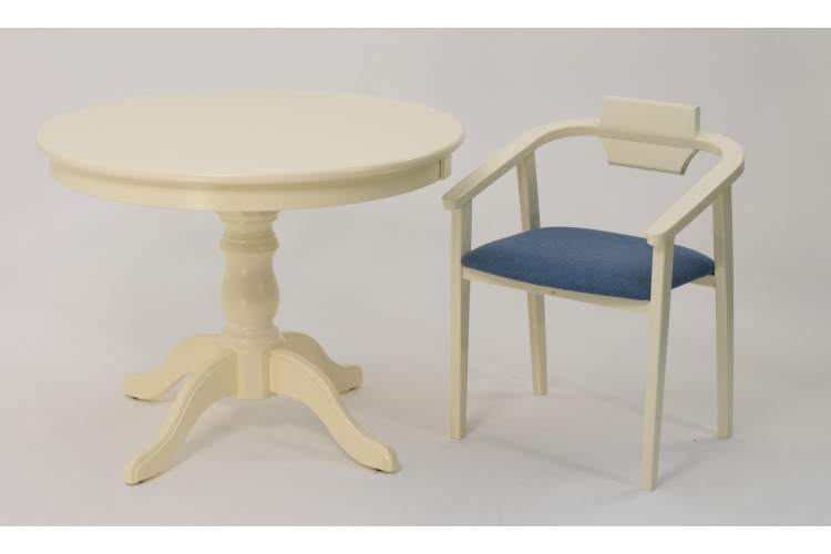 Стул-кресло Челси ПМ слоновая кость синий-8