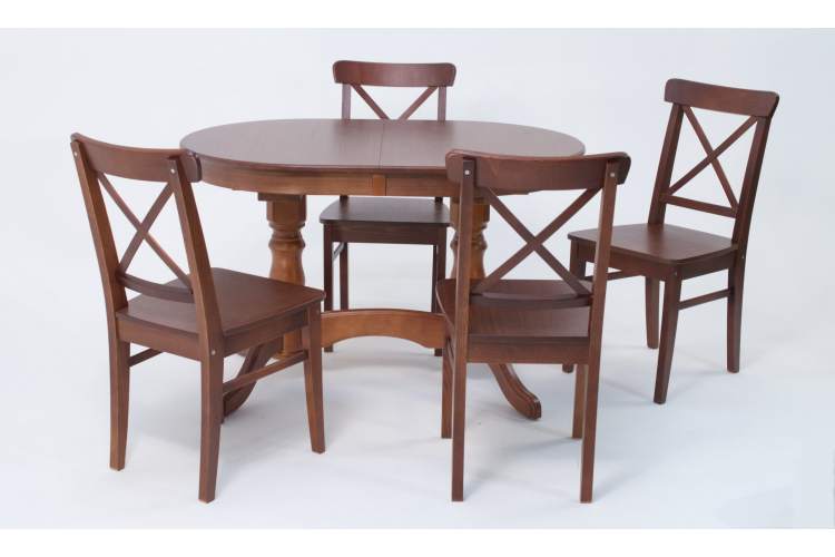 Обеденная группа стол Бизе со стульями Ингольф,орех-1