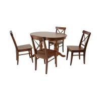 Обеденная группа стол Бизе со стульями Ингольф,орех