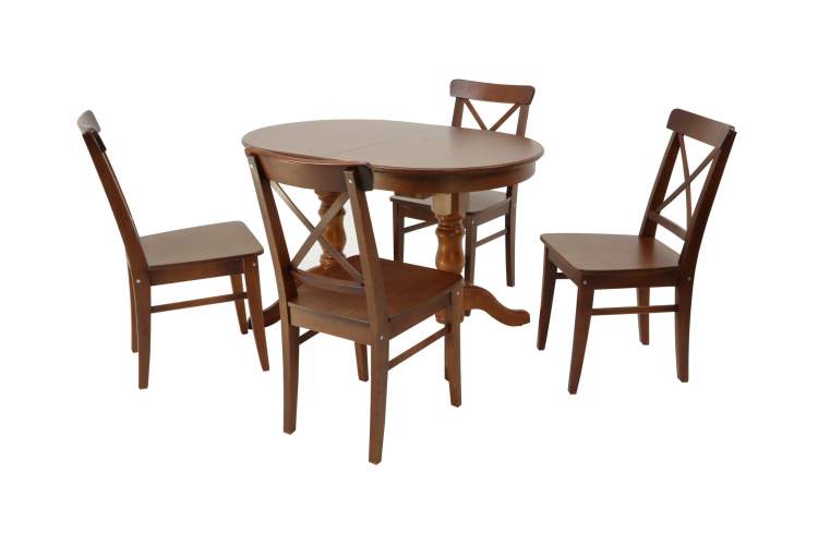 Обеденная группа стол Бизе со стульями Ингольф,орех