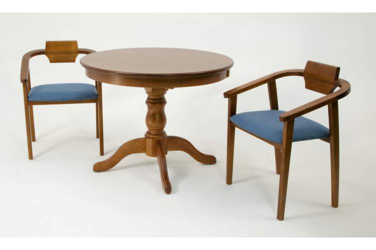 Обеденная группа Брамос К 100 орех со стульями Челси орех синий-1