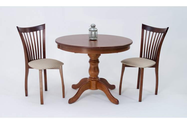 Обеденная группа Брамос К 100 орех со стульями Миранда орех ромб бежевый-1