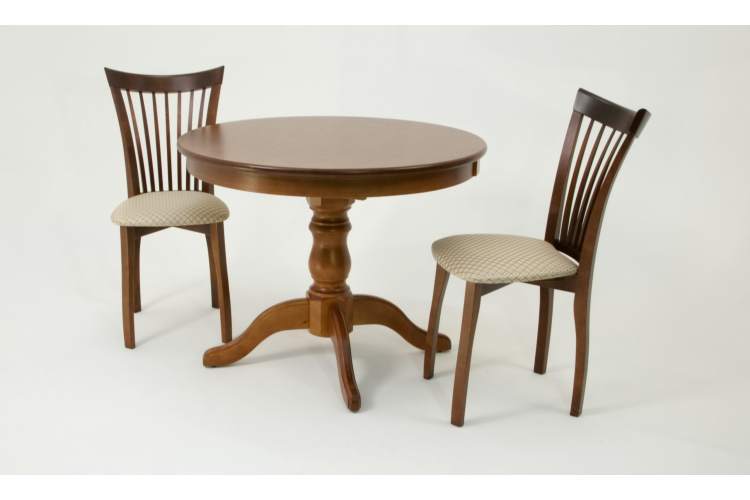 Обеденная группа Брамос К 100 орех со стульями Миранда орех ромб бежевый-2