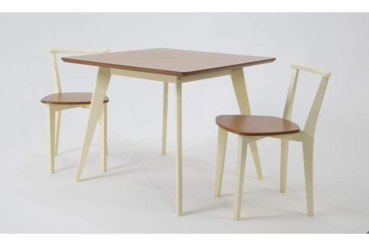 Стол Сканди М 100, Слоновая кость/Натуральное дерево-3