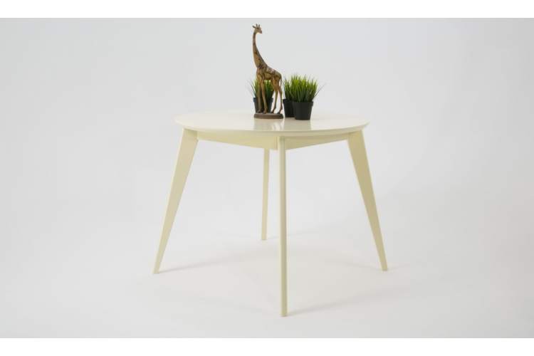 Стол Сканди К 90 слоновая кость со стульями Франк слоновая кость рогожка синий-2