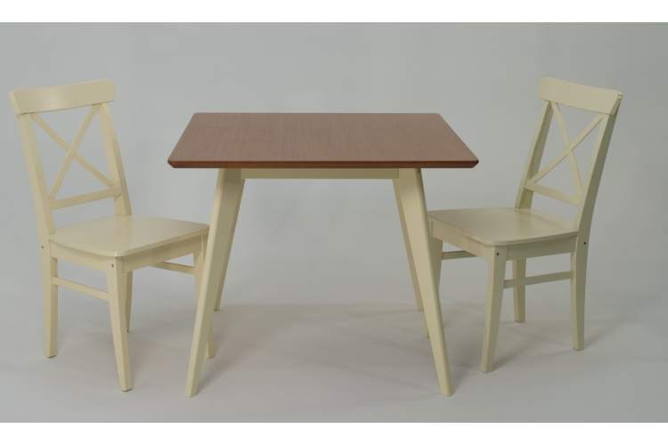 Стол Сканди М 100 слоновая кость/натур со стульями Ингольф слоновая кость-2