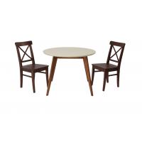 Стол Сканди К 100 орех/слоновая кость со стульями Ингольф орех