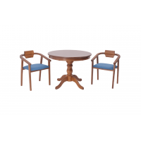 Обеденная группа Брамос К 100 орех со стульями Челси орех синий