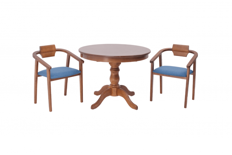 Обеденная группа Брамос К 100 орех со стульями Челси орех синий