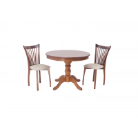 Обеденная группа Брамос К 100 орех со стульями Миранда орех ромб бежевый
