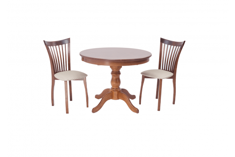 Обеденная группа Брамос К 100 орех со стульями Миранда орех ромб бежевый