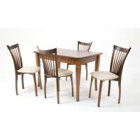 Обеденная группа Моцарт 120 со стульями Миранда орех/ ромб бежевый