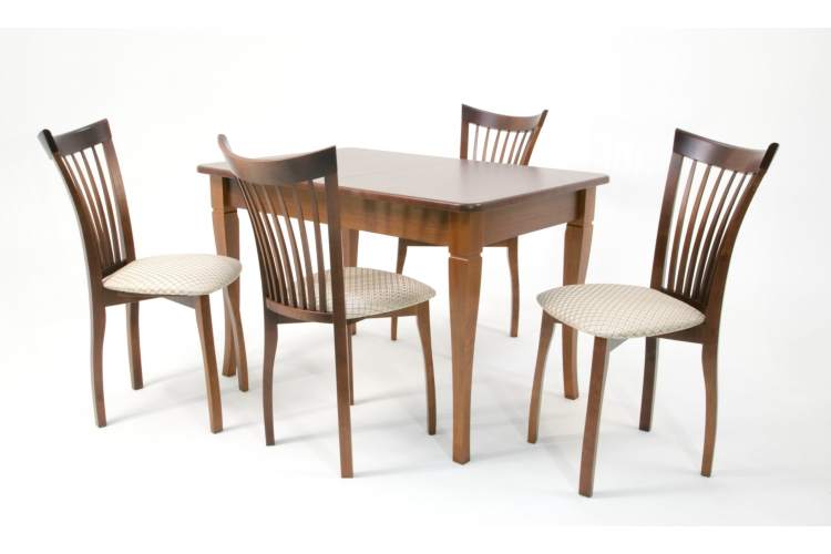 Обеденная группа Моцарт 120 со стульями Миранда орех/ ромб бежевый