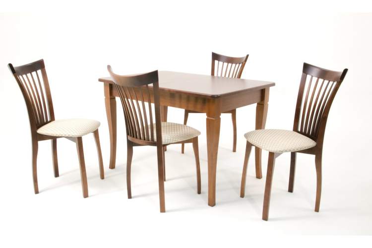 Обеденная группа Моцарт 120 со стульями Миранда орех/ ромб бежевый-2