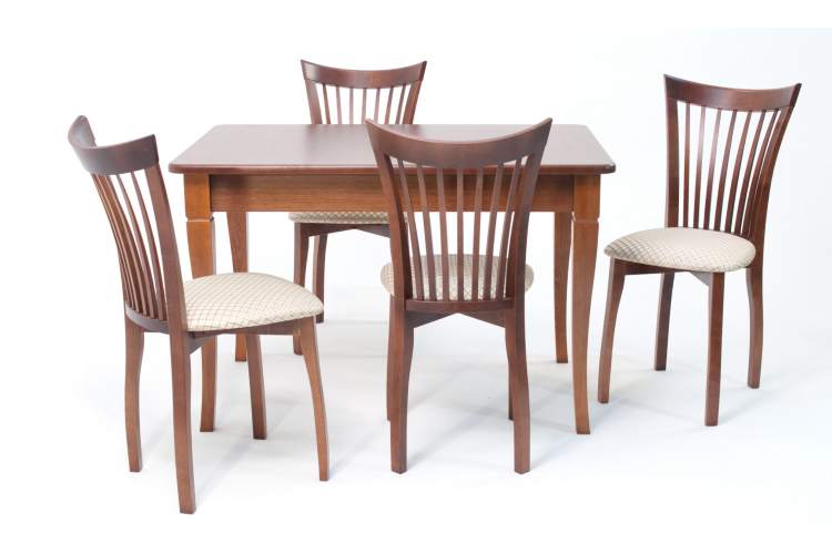 Обеденная группа Моцарт 120 со стульями Миранда орех/ ромб бежевый-3