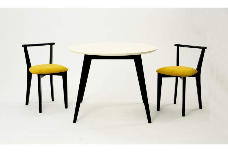 Стол Сканди К 90 чёрное дерево/слоновая кость-3