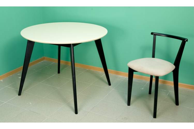 Стол Сканди К 90 чёрное дерево/слоновая кость-4