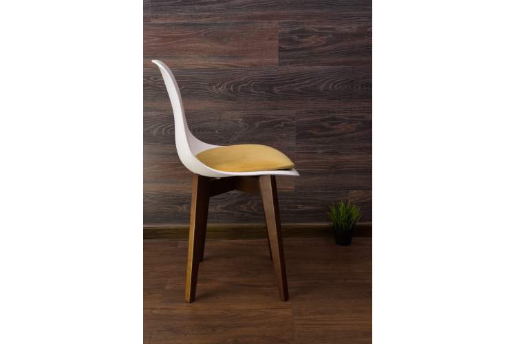 Стул Сашш орех /белый, горчичный-1