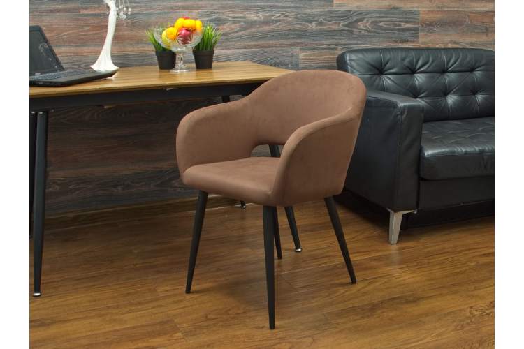 Стол Сканди К 100 орех с креслами Пичч велюр коричневый-5