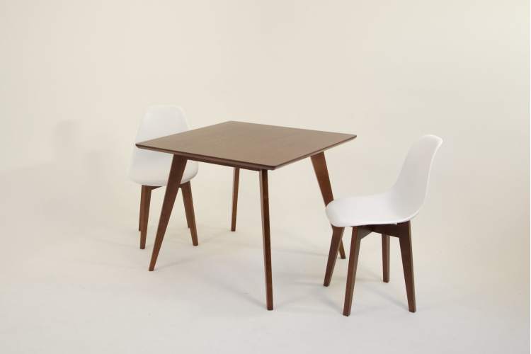 Стол Сканди М 100 орех со стульями Сашш орех белый-3