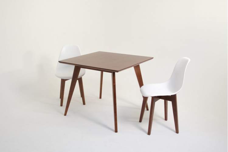 Стол Сканди М 100 орех со стульями Сашш орех белый-2