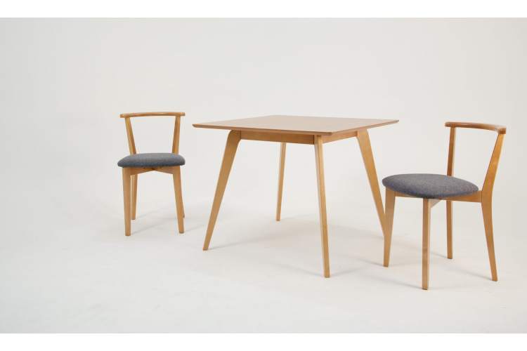 Стол Arki М 100 натур со стульями Франк ПМ натур/графит рогожка-1