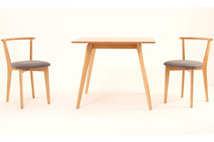 Стол Arki М 100 натур со стульями Франк ПМ натур/графит рогожка-2