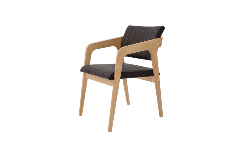 Стул-кресло Шадди натур/темно-коричневый нубук